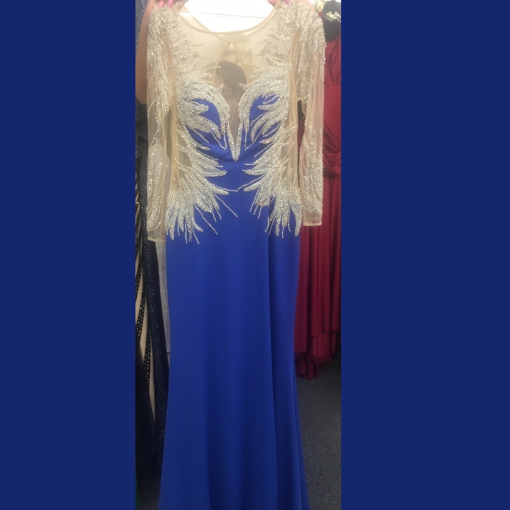 A beautiful, form-fitting jeweled gown!